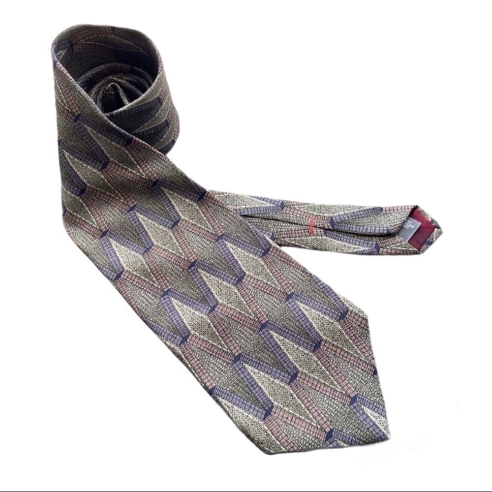 3/$15 Henry Grethel Silk Necktie Diamond Pattern